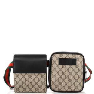 Gucci Double Web Belt Bag Gg Coated #242650G97B